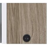 vidaXL LED kopalniška omarica z ogledalom 89x14x62 cm bela in hrast | Shoptok.si