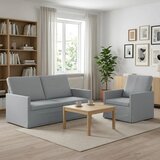  Set sofe 2 pcs Svjetlosiva Tkanina - Svjetlosiva Jednostruka + Dvostruka (140 cm) | shoptok.hr