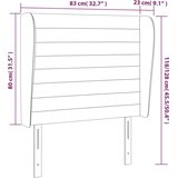  Uzglavlje s ušima svjetlosivo 83 x 23 x 118/128 cm baršunasto | shoptok.hr
