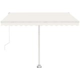  Tenda na ručno uvlačenje s LED svjetlima 300 x 250 cm krem | shoptok.hr