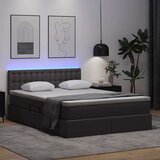  Krevet S LED lampica s uzglavljem Siva 140 x 190 cm PVC | shoptok.hr