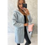 Kesi Plain sweater with a hood and pockets in blue | shoptok.hr