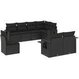 8-dijelni set vrtnih sofa od poliratana s jastucima crni Crna 85 x 62 x 69 cm | shoptok.hr