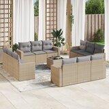 vidaXL 13-dijelni set vrtnih sofa s jastucima poliratan Bež Cijene