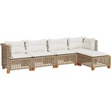  5-dijelni vrtni set sofa s jastucima bež od poliratana 63.5 x 63.5 x 62 cm | shoptok.hr