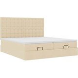  Otomanski okvir kreveta s madracima krem 160x200cm od tkanine | shoptok.hr