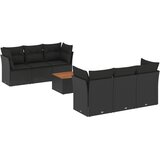  7-dijelni set vrtnih sofa od poliratana s jastucima crni | shoptok.hr