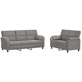  Set sofe 2 pcs Svjetlosiva Baršun - Svjetlosiva 2-sjedalo (120 cm) + 3-sjedalo | shoptok.hr