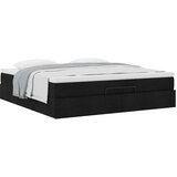  Otomanski krevet s madracem crni 160x200cm od tkanine | Eponuda.com