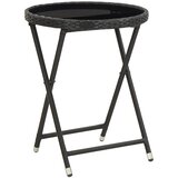  3-dijelni vrtni bistro set od poliratana i stakla crni | shoptok.hr