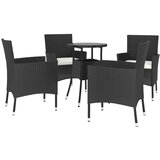  5-dijelni vrtni bistro set od poliratana s jastucima crni | shoptok.hr