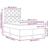  LED Box Spring Postelja Temno rjava 120 x 200 cm blago, (5000128008) | Shoptok.si