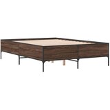  Okvir za krevet smeđi hrast 150x200cm konstruirano drvo i metal | Eponuda.com