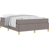 Box Postelja z vzmetnico Taupe in bela 140 x 190 cm blago | Shoptok.si