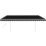 vidaXL Tenda na ručno uvlačenje sa stupovima 5 x 3 m antracit | shoptok.hr