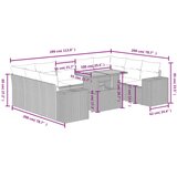  10-dijelni set vrtnih sofa od poliratana s jastucima sivi | shoptok.hr