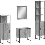  The Living Store Kopalniške omarice 4 kosi siva sonoma inženirski les - Komplet Kopalniškega Pohištva, (21499267) | Shoptok.si