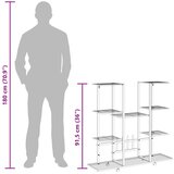  Stalak za cvijeće s kotačima 94,5x24,5x91,5 cm crni željezni | shoptok.hr