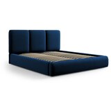 Mazzini Beds Tamno plavi baršunasti tapecirani bračni krevet s prostorom za odlaganje s podnicom 180x200 cm Brody – | shoptok.hr