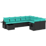 vidaXL 10-delni vrtni komplet sedežnih garnitur z blazinami črne barve poli ratan, (5000294281) | Shoptok.si