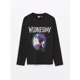 LC Waikiki Crew Neck Wednesday Printed Long Sleeve Girls T-Shirt | ePonuda.com