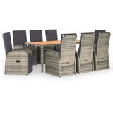  9-dijelni vrtni blagovaonski set sivi od poliratana | Eponuda.com