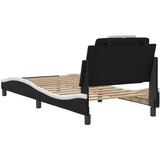  Posteljni okvir z vzglavjem črn in bel 80x200 cm umetno usnje, (21081608) | Shoptok.si