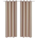  Zavjesa za Zamračivanje s Metalnim Prstenovima 2 kom 135x175 cm Krem | shoptok.hr