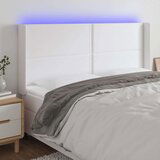  Posteljno vzglavje belo 183x16x118/128 cm umetno usnje, (20932508) | Shoptok.si