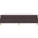  Postelja z vzmetnico Temno rjava in bela 200 x 200 cm blago | Shoptok.si