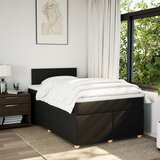  Krevet s oprugama i madracem crni 120 x 200cm od tkanine | shoptok.hr