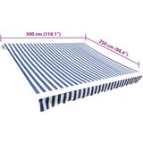 Platno za tendu plavo-bijelo 3 x 2,5 m (okvir nije uključen ) | shoptok.hr