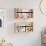  Polica za časopise s policom 2 pcs Sonoma hrast 60 x 12 x 30 cm | shoptok.hr