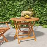 Sklopivi vrtni stol Ø 90 x 75 cm od masivnog bagremovog drva
