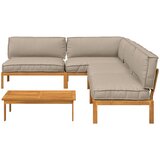  Set sofe s jastukom 5 pcs Sivo-smeđa Čvrsto drvo akacije | shoptok.hr