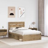 vidaXL konstrukcija postelje oreh 120 x 200 cm masivno borovo les, (5000102926) | Shoptok.si