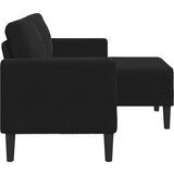SOFA 2-sjed s ležaljkom u obliku slova L crna 125 cm baršun | shoptok.hr