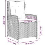 vidaXL Vrtni set za objed 3 pcs Siva poliratan | shoptok.hr