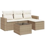  5-dijelni vrtni set sofa s jastucima bež od poliratana | shoptok.hr
