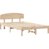 vidaXL Posteljni okvir s hrbtom 120x200 cm iz trdnega borovega lesa | Shoptok.si
