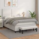  The Living Store Box spring postelja z vzmetnico bel 140x200 cm umetno usnje - Box Spring Postelja, (21520215) | Shoptok.si