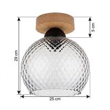Brilagi LED plafonsko svetlo R GLASS 1xE27/60W/230V Ø 25 cm hrast/dimna siva | Eponuda.com