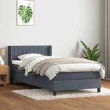 vidaXL Box spring postelja z vzmetnico temno siva 80x210 cm žamet, (21791106) | Shoptok.si