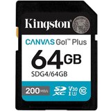 Sd card Kingston 64 GB G4/64GB XC,r/w:200/100MB/s, DSLRs, mirrorless cameras, 4K video | Eponuda.ba