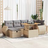 Maison Chic Seti vrtnega pohištva - Vrtna garnitura - Vrtni pohištvo set z blazinami 8-delna bež ratan/akacija, (21795961) | Shoptok.si