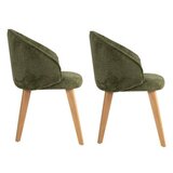 Hanah home stolica bentley - green, light oak greenlight oak chair set (2 pieces) | Eponuda.com