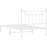  Metalni okvir za krevet s uzglavljem bijeli 100x190 cm | shoptok.hr