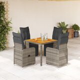 vidaXL 5-dijelni vrtni bistro set od poliratana s jastucima sivi | shoptok.hr