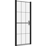  Vrata za tuš od kaljenog stakla 91 x 195 cm crna | shoptok.hr