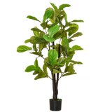 HOMCOM Umetno drevo fikus 130 cm za notranjo in zunanjo uporabo, realistična umetna rastlina z 78 listi, (20756654) | Shoptok.si